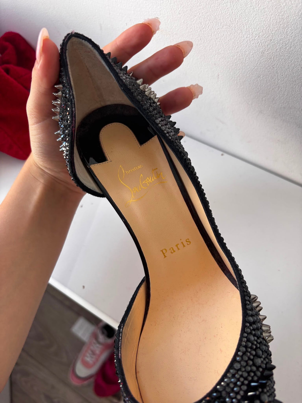 Preloved Diamonte Black Crystal Christian Louboutin LIMITED EDITION Heels, Size 6 (39)
