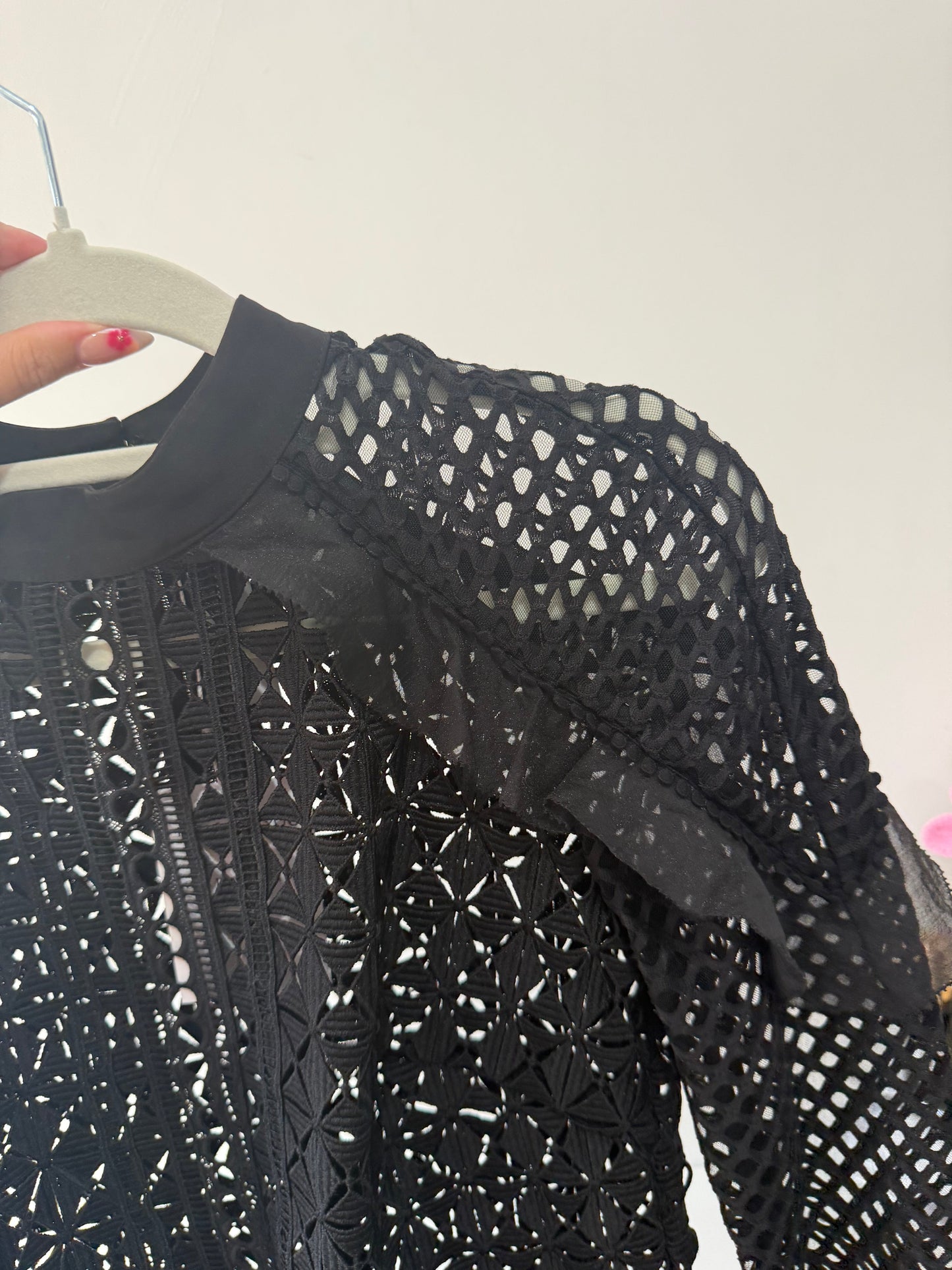 Preloved, Black Self-Portrait Shirt, UK 8