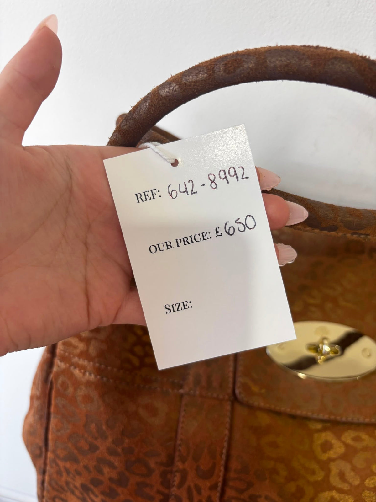 Preloved, Metallic Leopard print camel suede, gold hardware  Mulberry Bayswater Handbag