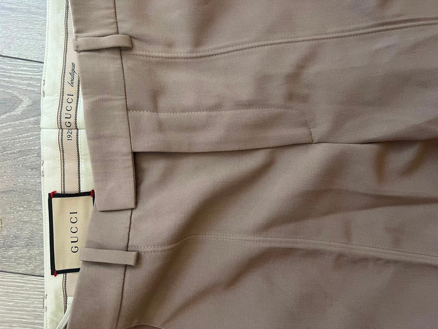 Preloved Taupe Gucci Trousers, Size 40 Uk 10/12