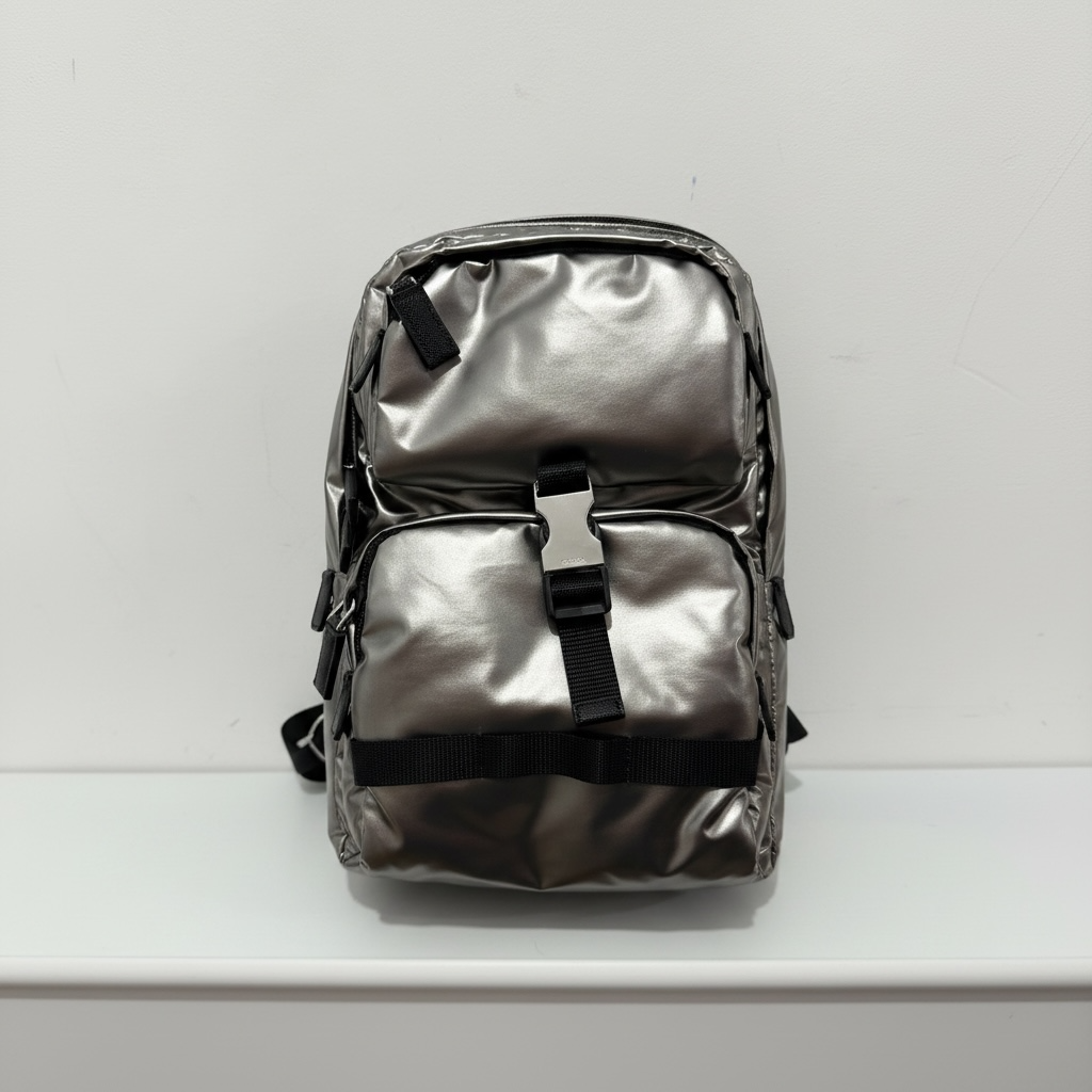 Preloved Silver Prada Backpack, Like New