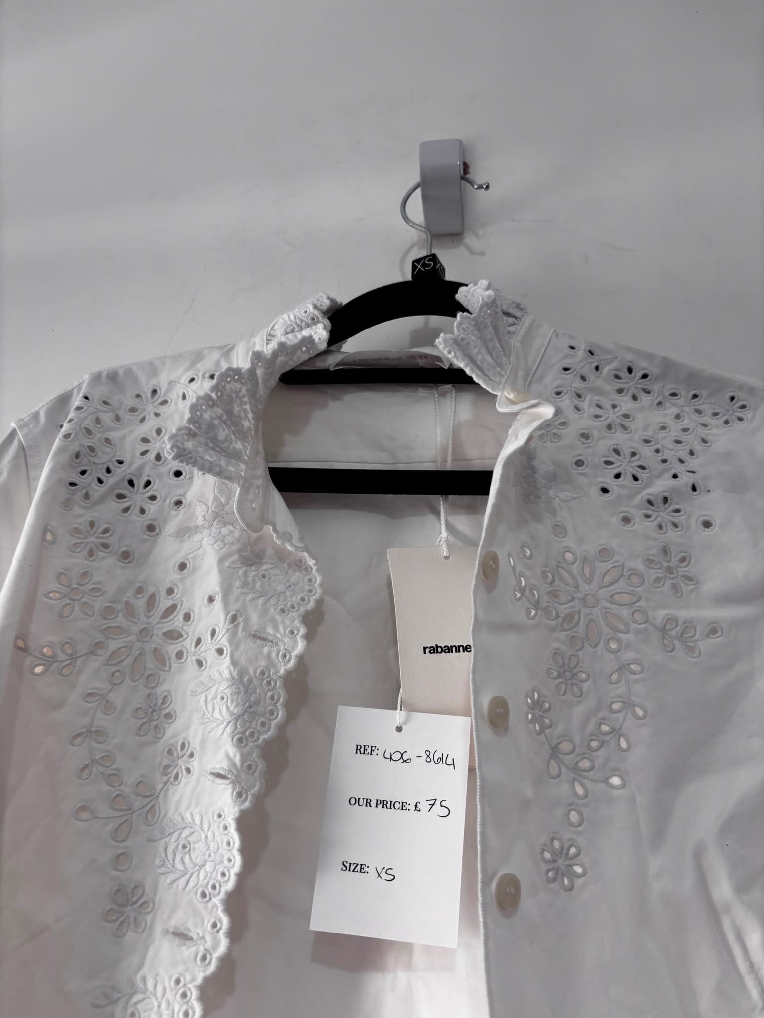 Preloved White Rabanne x h&m  Blouse, XS, BNWT