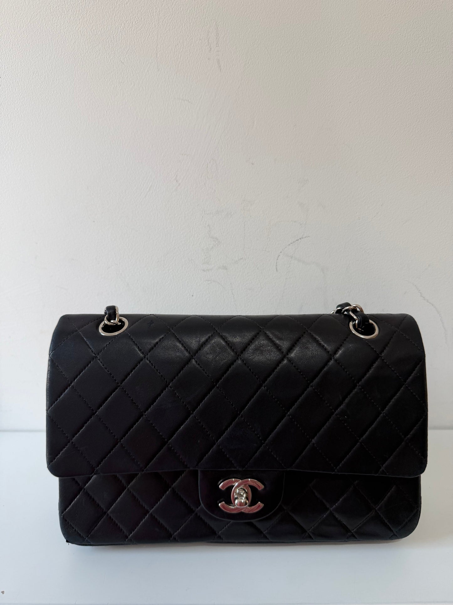 Preloved Chanel Vintage Small Classic Flap - Black Lambskin | Silver Hardware