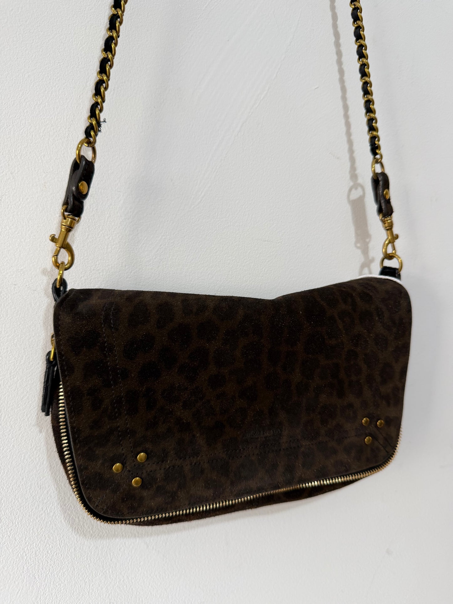Preloved Jerome Dreyfuss Crossbody Bag Small Bobi Leopard Print