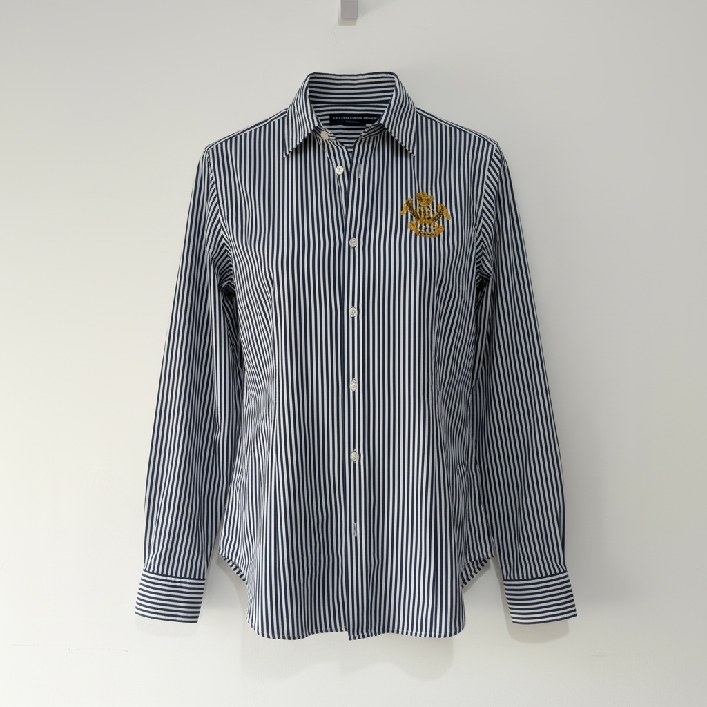 Preloved Stripey Polo Ralph Lauren Shirt, Size 8
