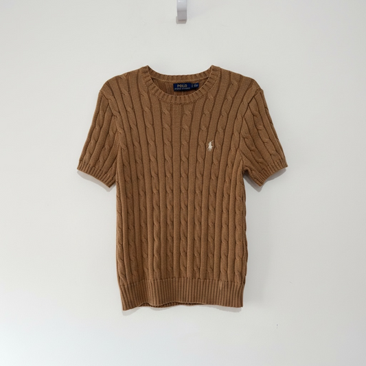 Preloved, Beige Polo Ralph Lauren Knitted Top, Size S