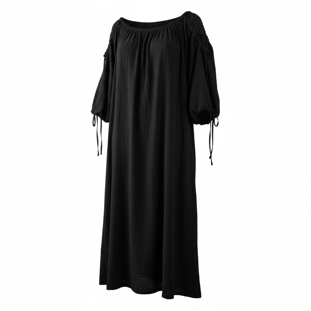 Pre-owned, New, Black CARAVANA Fringe Dress, One Size