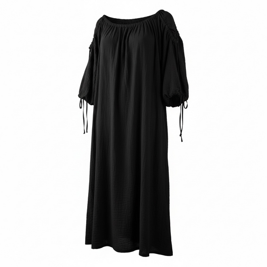 Pre-owned, New, Black CARAVANA Fringe Dress, One Size