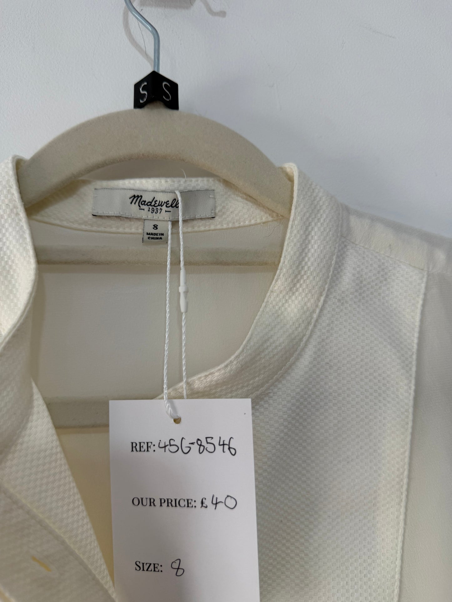 Pre-loved white Madewell Blouse, Size 12