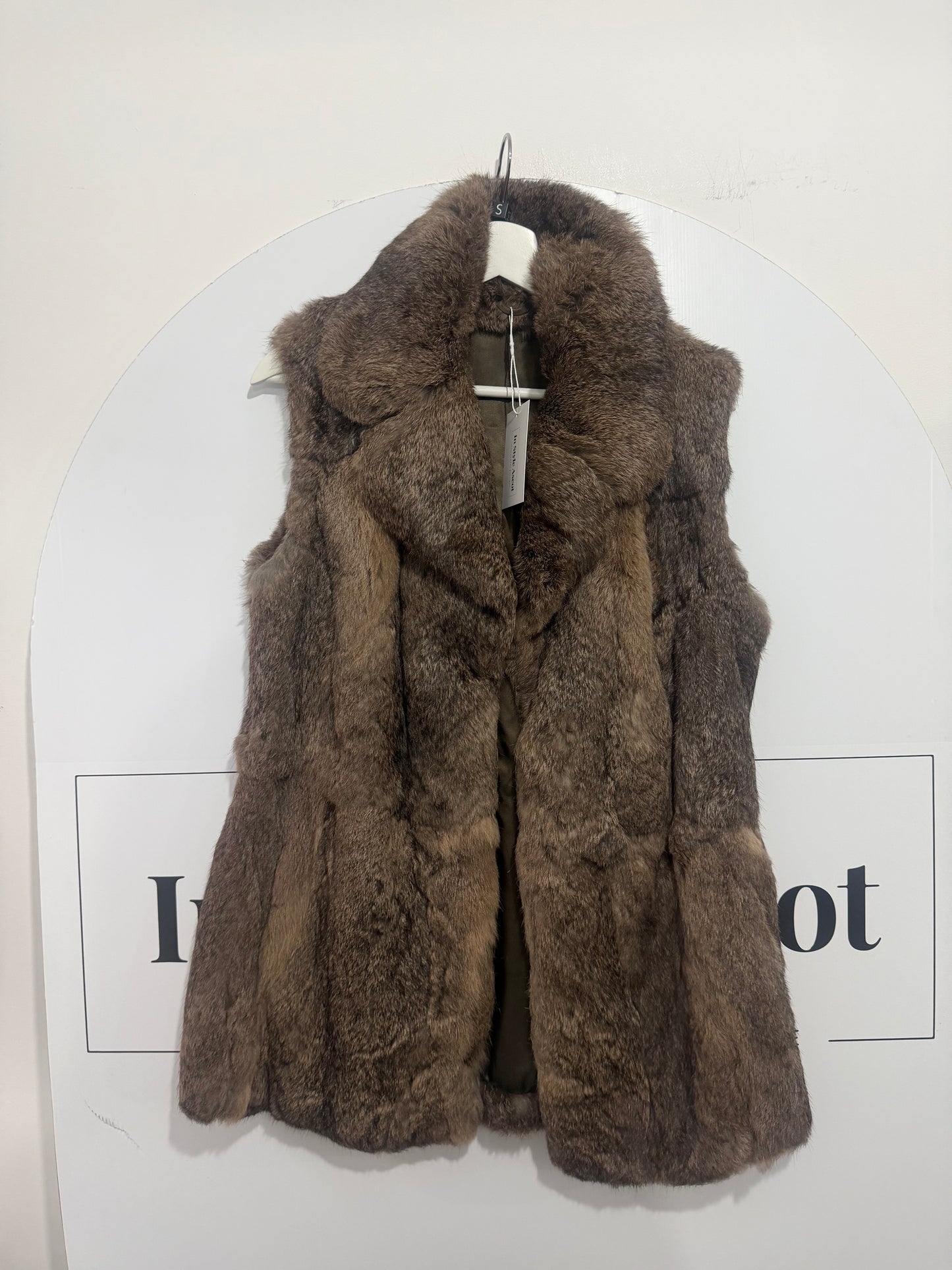 Independent Brand Rabbit Fur  Gilet, Size S (10)