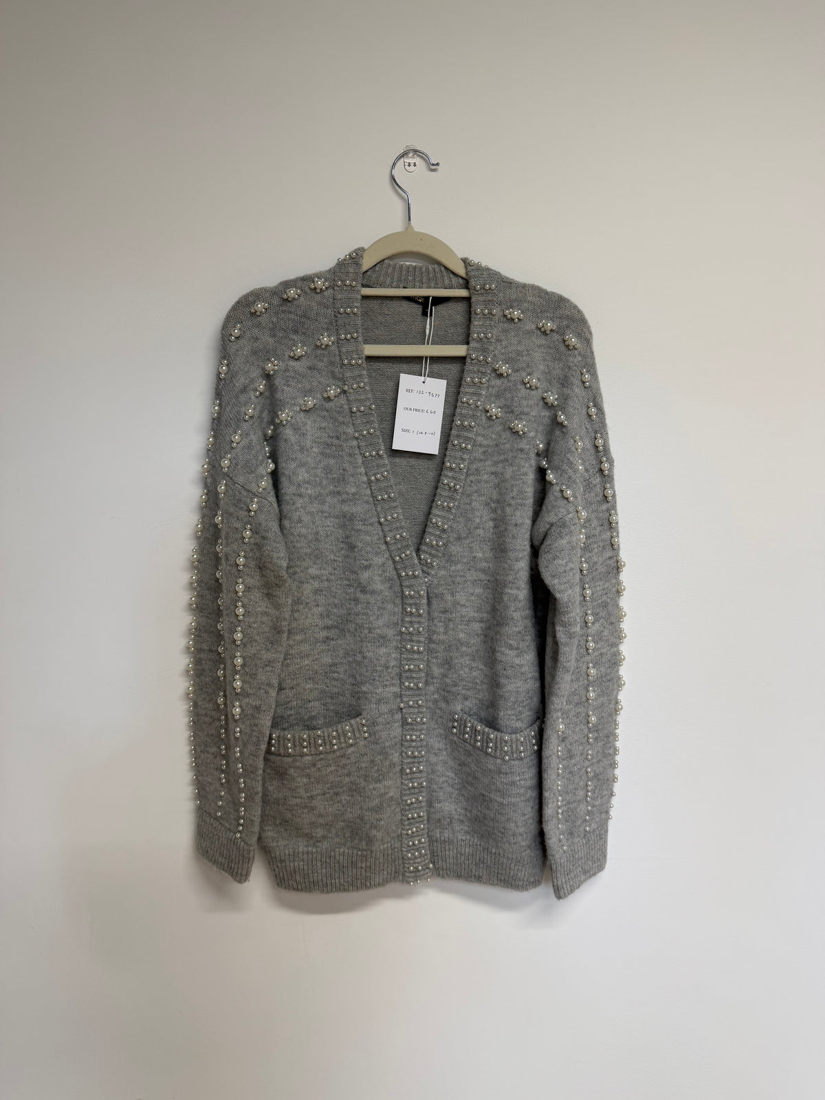 Preloved Maje Cardigan Size 1 - Oversized 8-10 Grey