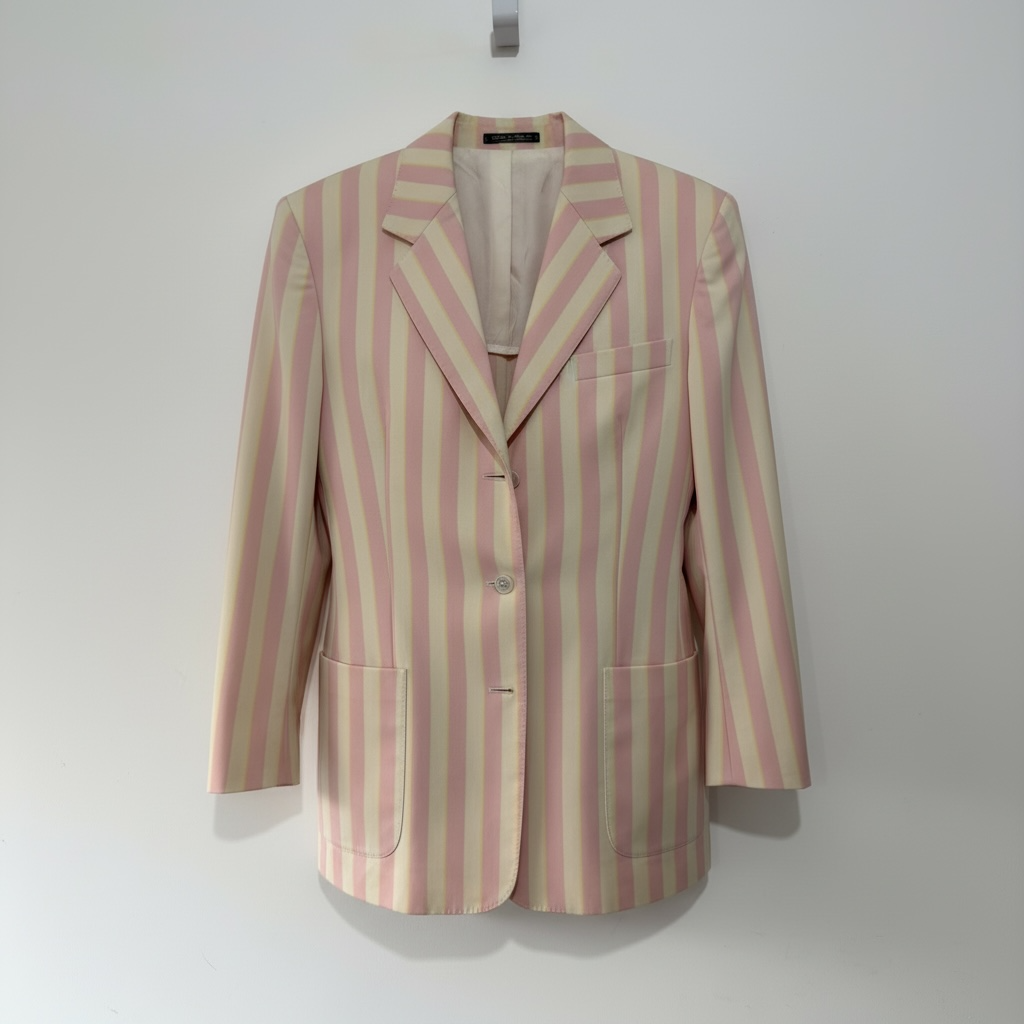 Pre-owned, Stripey Pink and Cream Austin Reed Blazer, Size 12