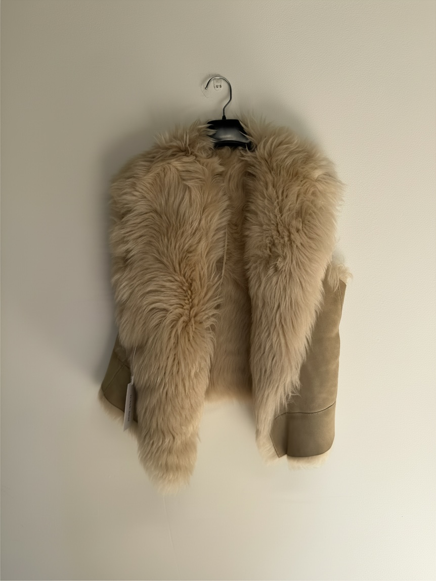 Preloved Joseph Reversible Sheepskin Gilet Size 10 Cream