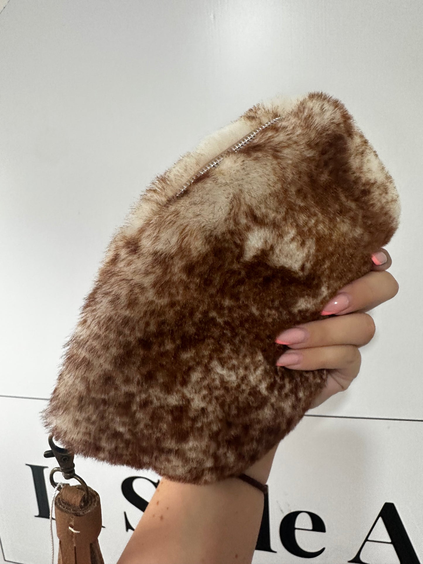 White cowhide Lib&Jax Pouch, Small