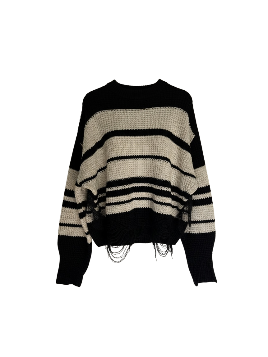 Preloved Self-Portrait Jumper Size Small Black and White