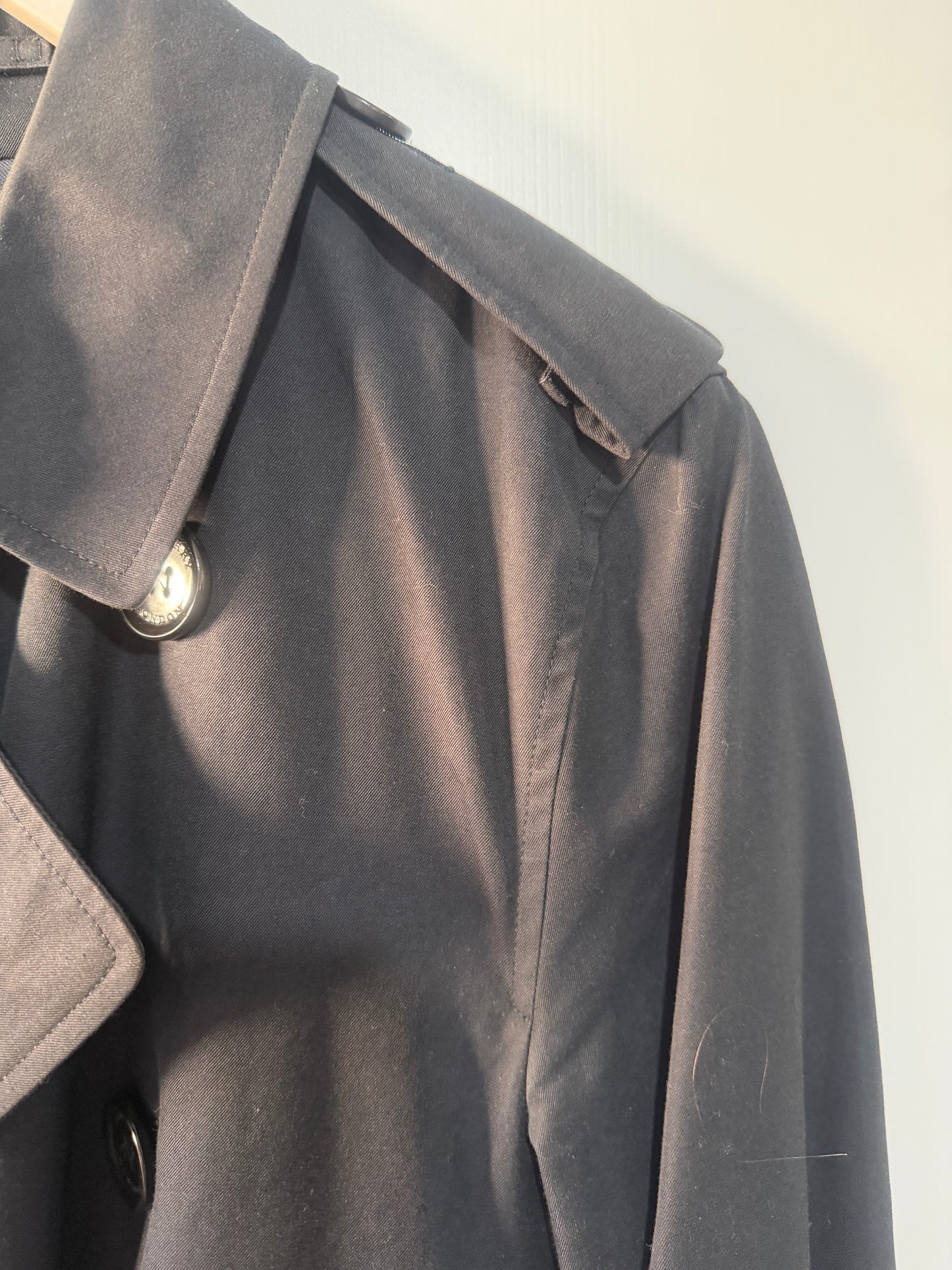 Black Burberry Trench, Size S