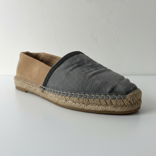 Preloved, Beige/Grey Brunello Cucinelli Espadrilles, Size 40-UK 7
