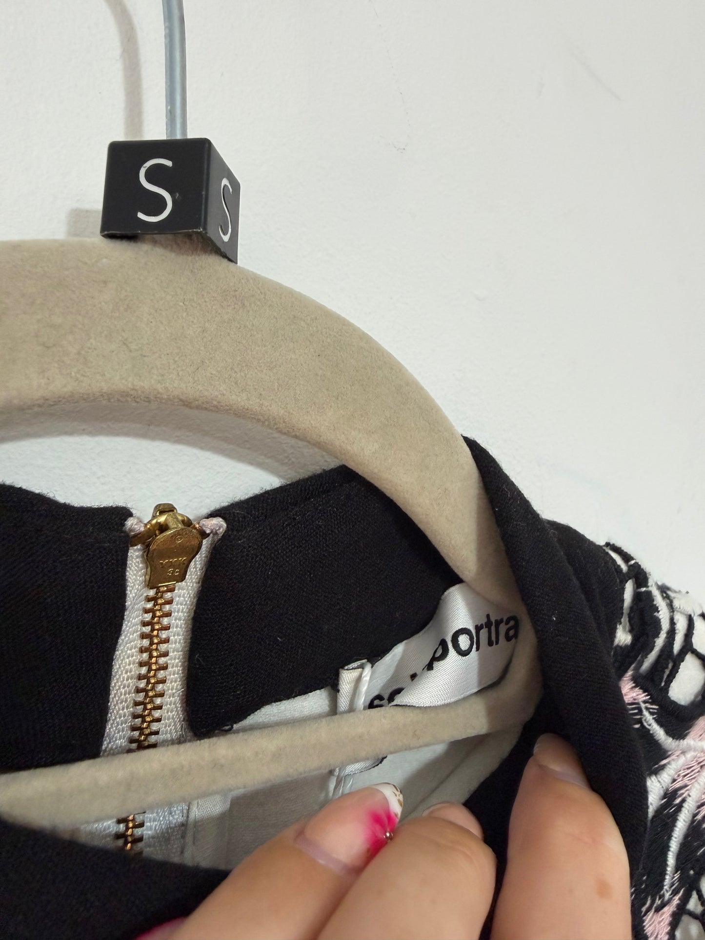 Preloved, Black/White Self-Portrait Dress, UK 10