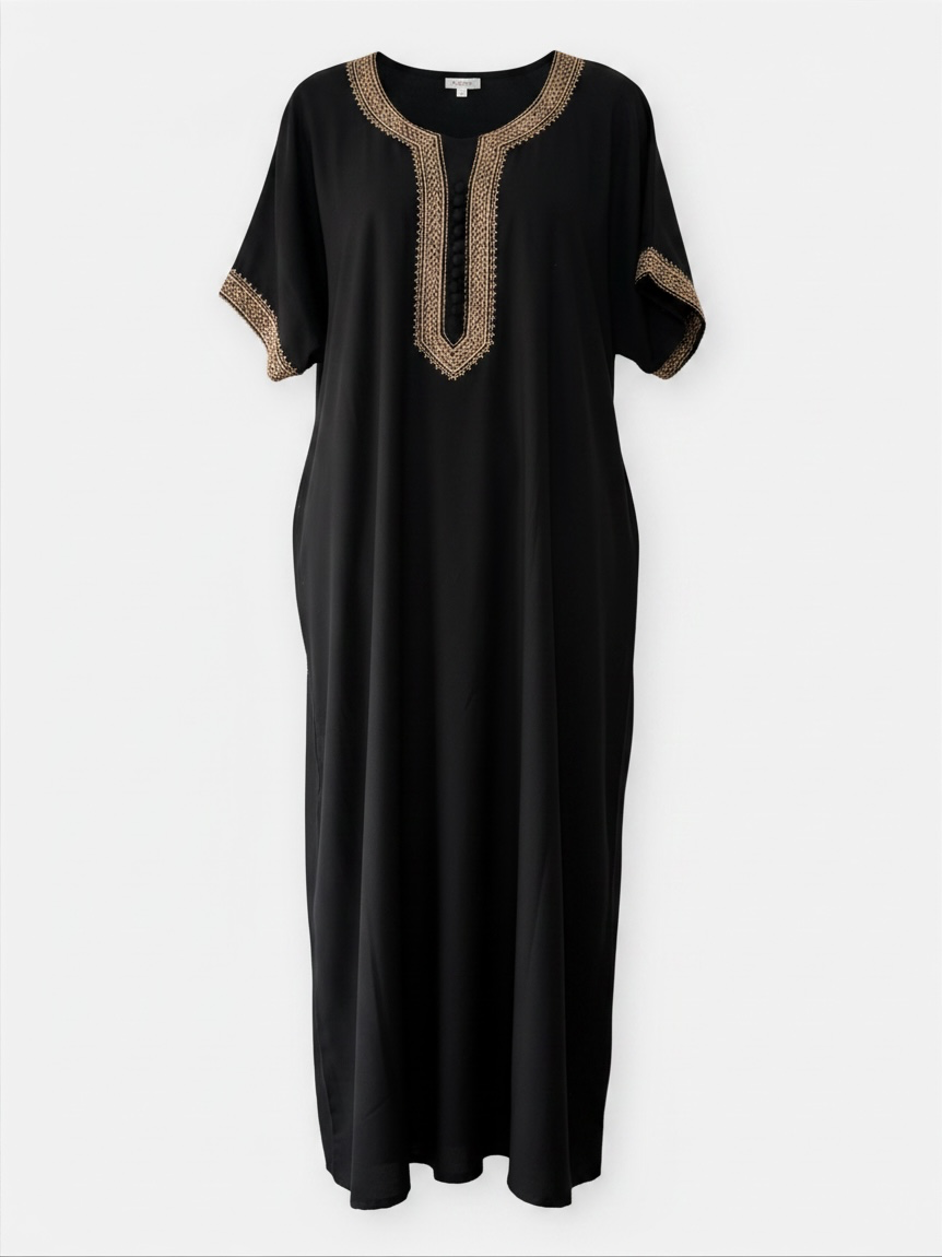 Preloved Dress Size 12 Black with Gold embellishment