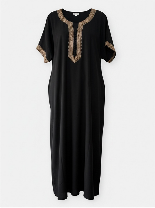 Preloved Dress Size 12 Black with Gold embellishment