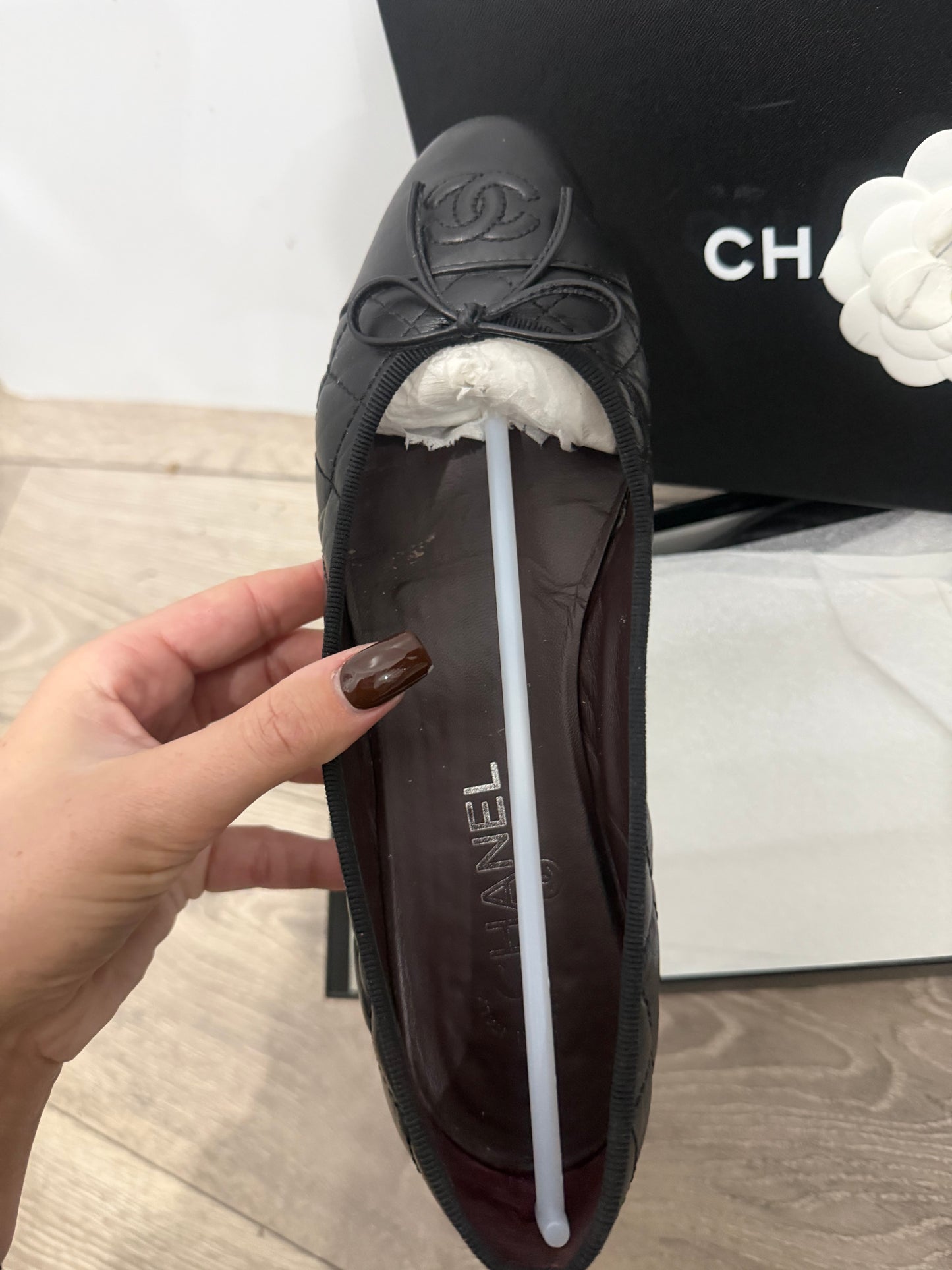 Black Chanel Ballerina Pumps, 6