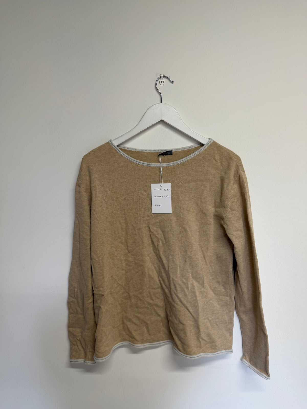 Preloved Ochre Jumper, Size 10 Beige