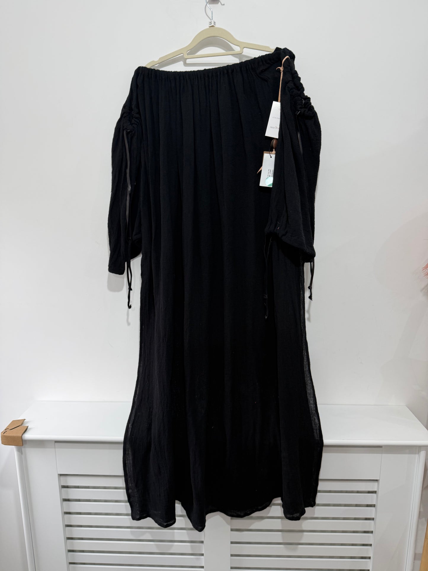 Pre-owned, New, Black CARAVANA Fringe Dress, One Size