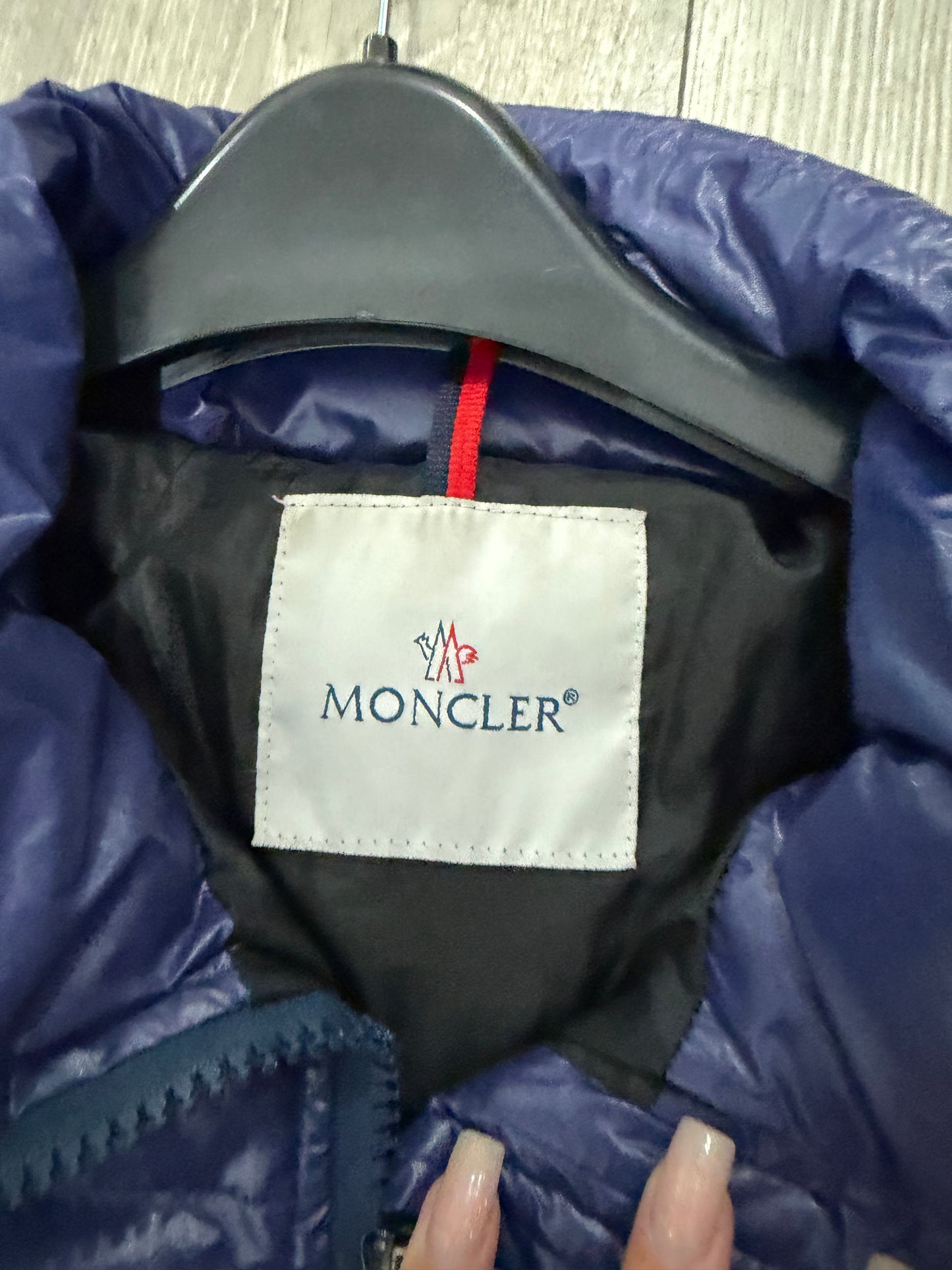 Pre-owned, Purple Navy Moncler Maya Puffer, Size M