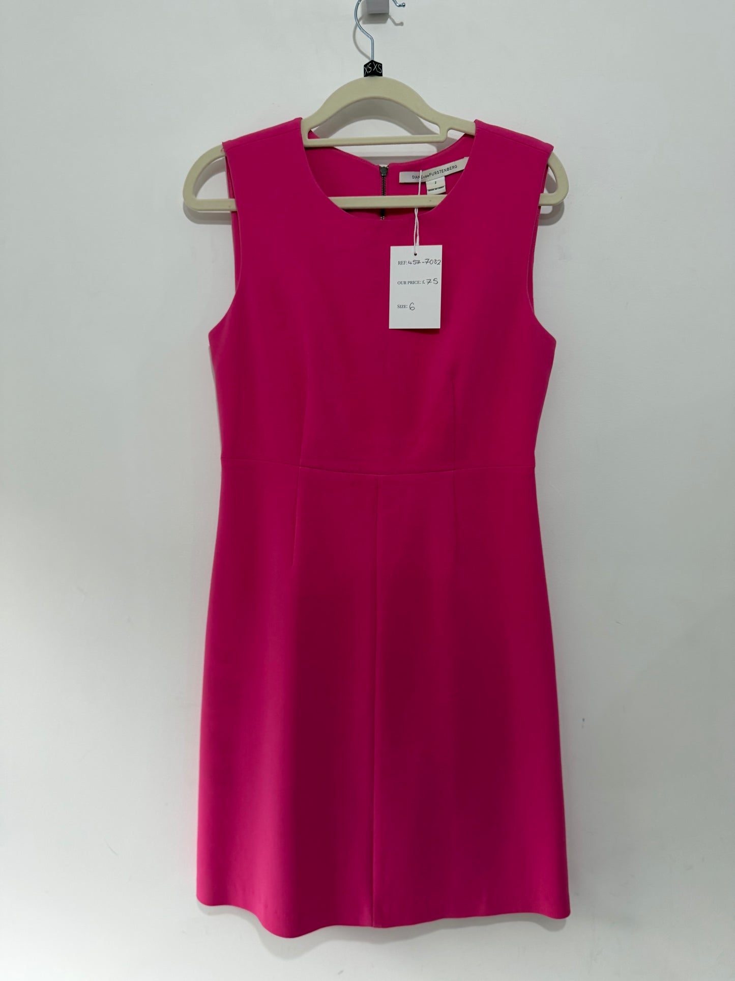 Pre-owned, Pink DVF Dress, Size UK 6