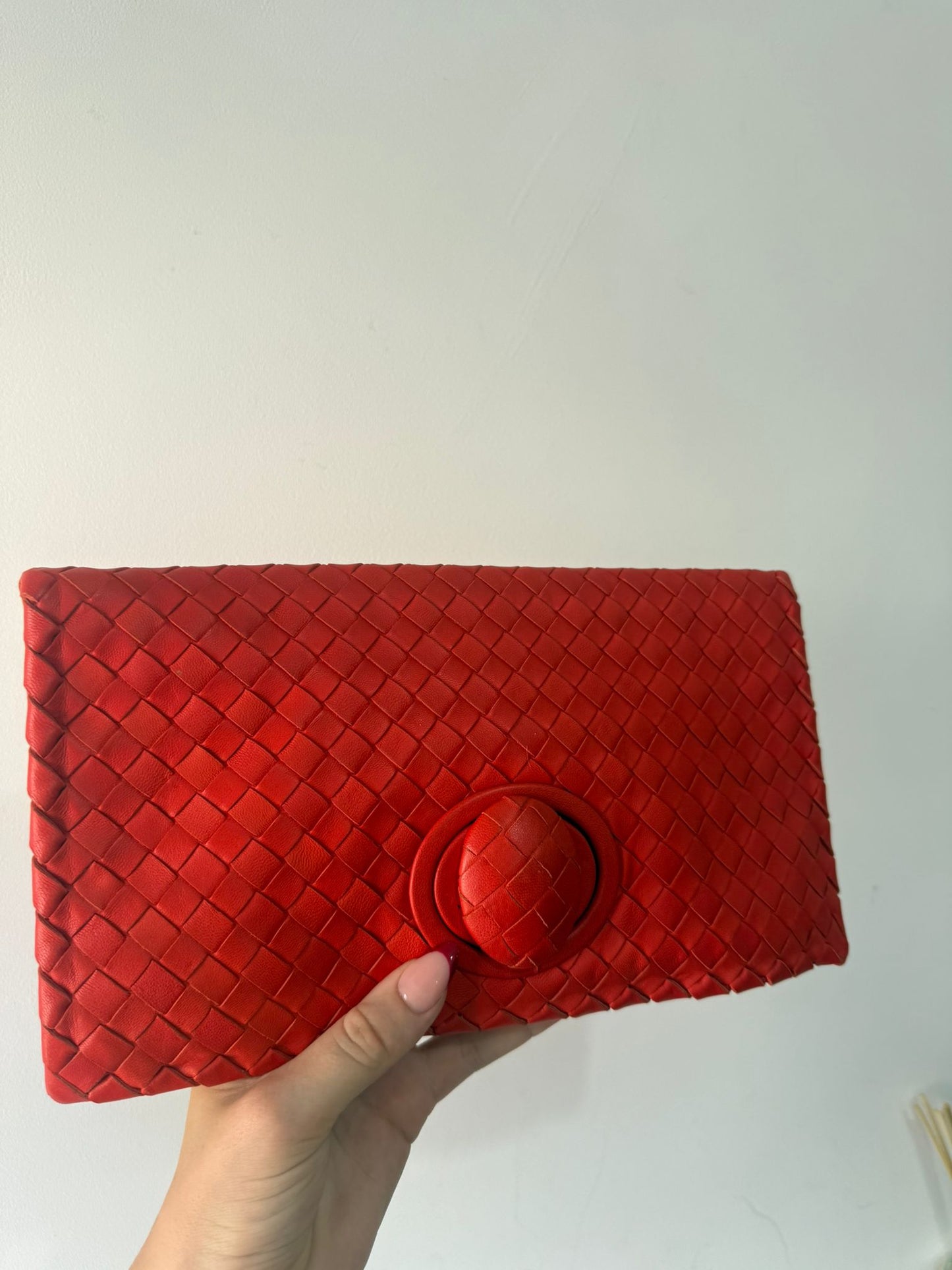 Preloved, Red  Bottega Clutch Bag