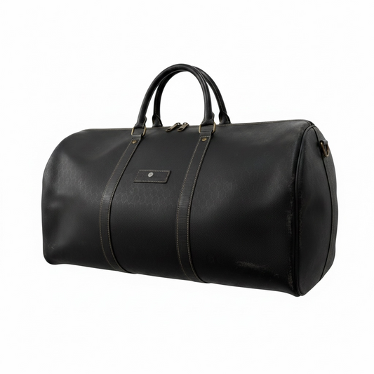 Preloved, Black Honeycombe Christian Dior Keepall Holdall Duffle Bag, 55