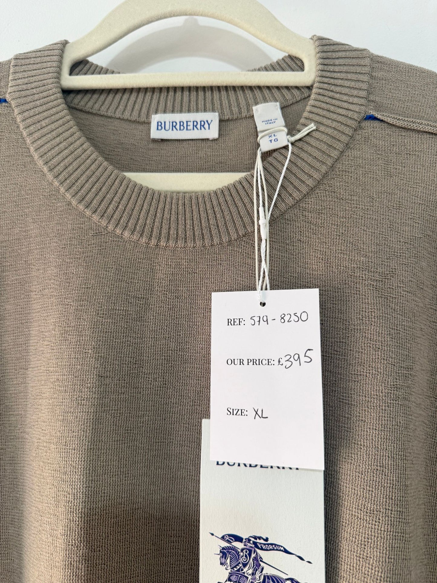 Preloved, Brown Burberry Knitted Jumper, XL BNWT