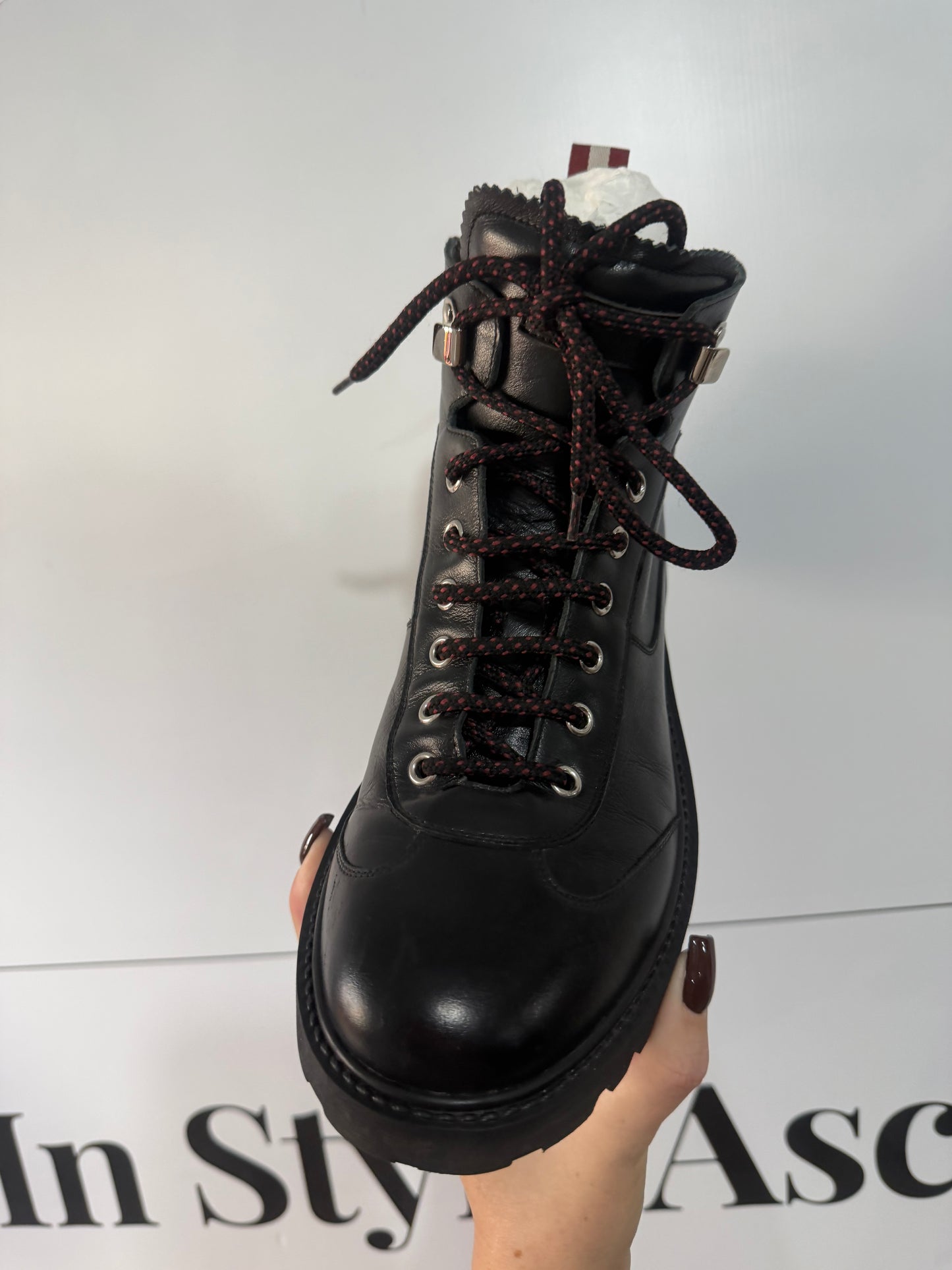 Black Bally Biker Boots, Size 41