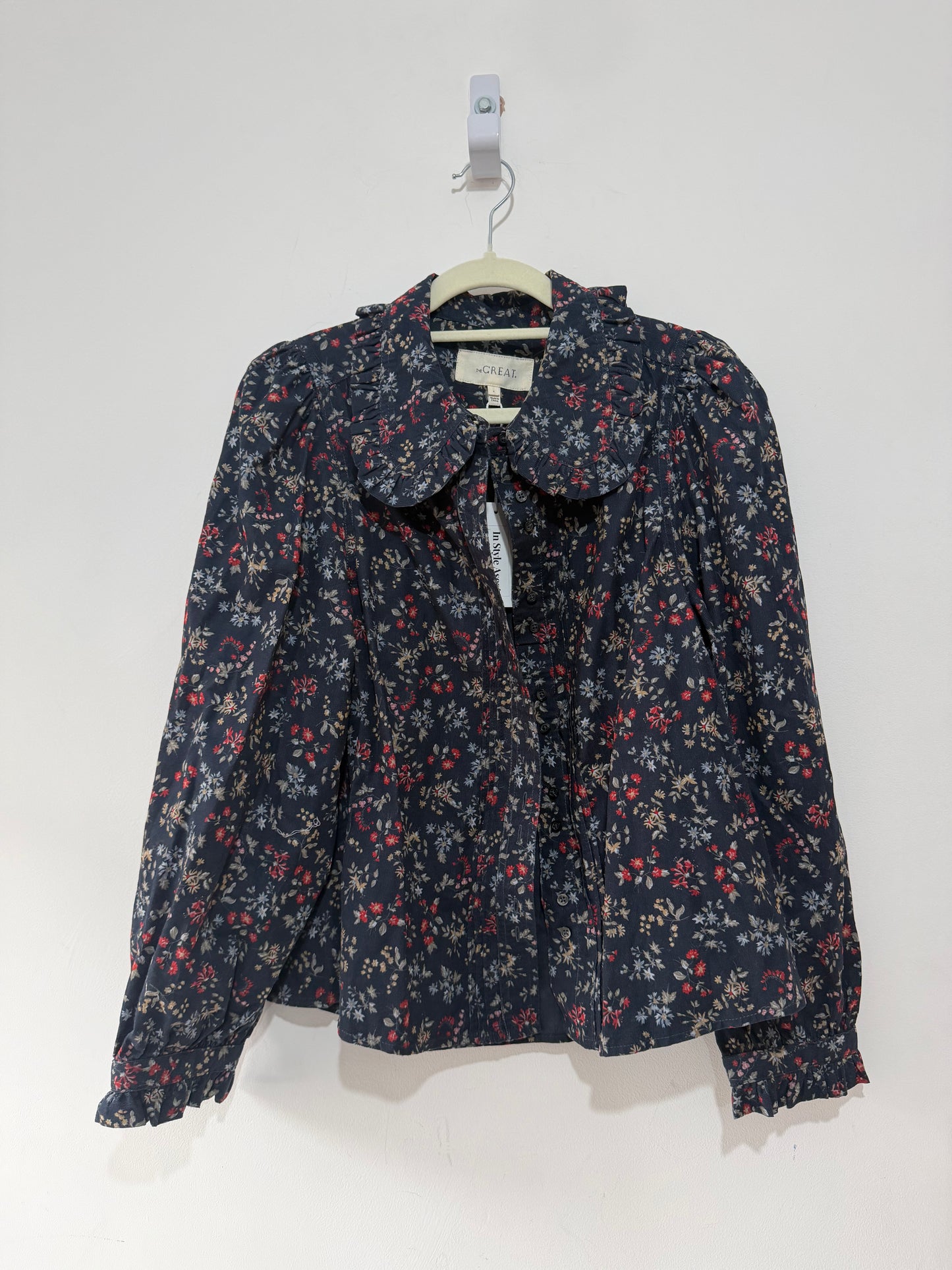 Preloved Blouse The GREAT Size S Blue Floral