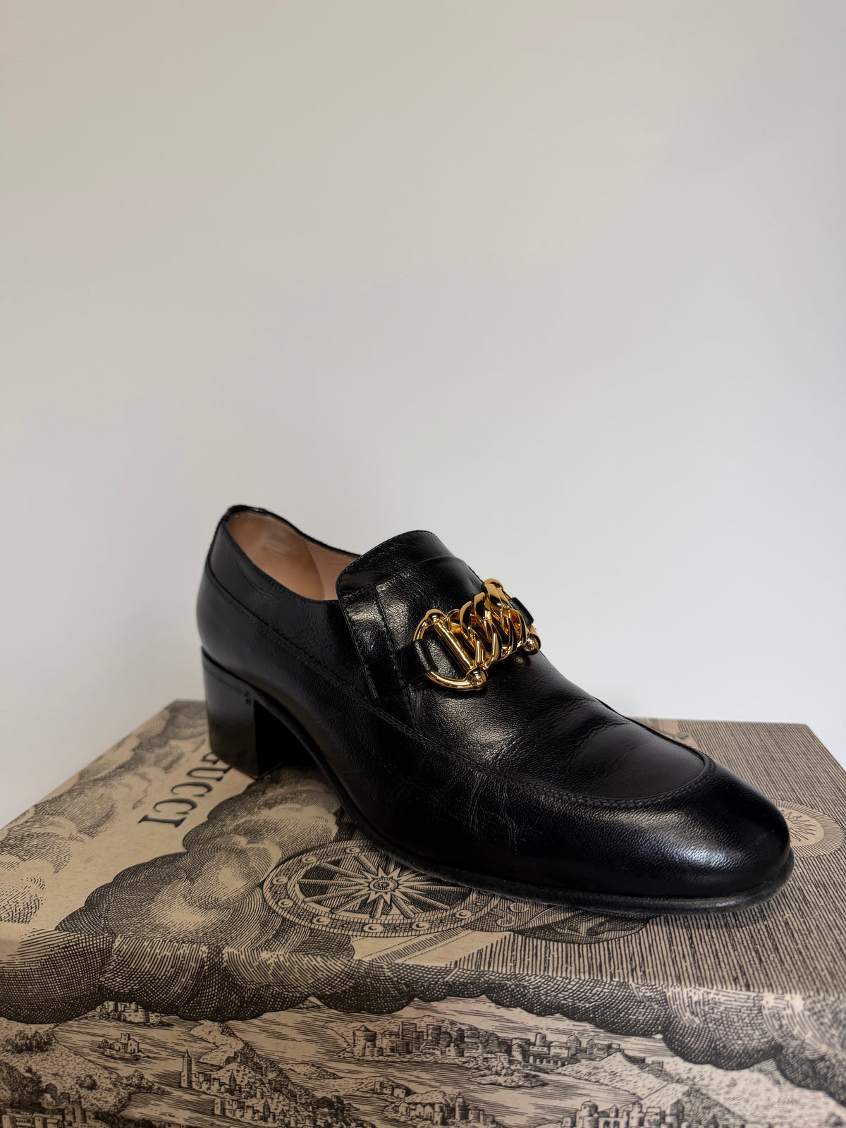 Preloved GUCCI Size 38 UK 5 Black Loafers