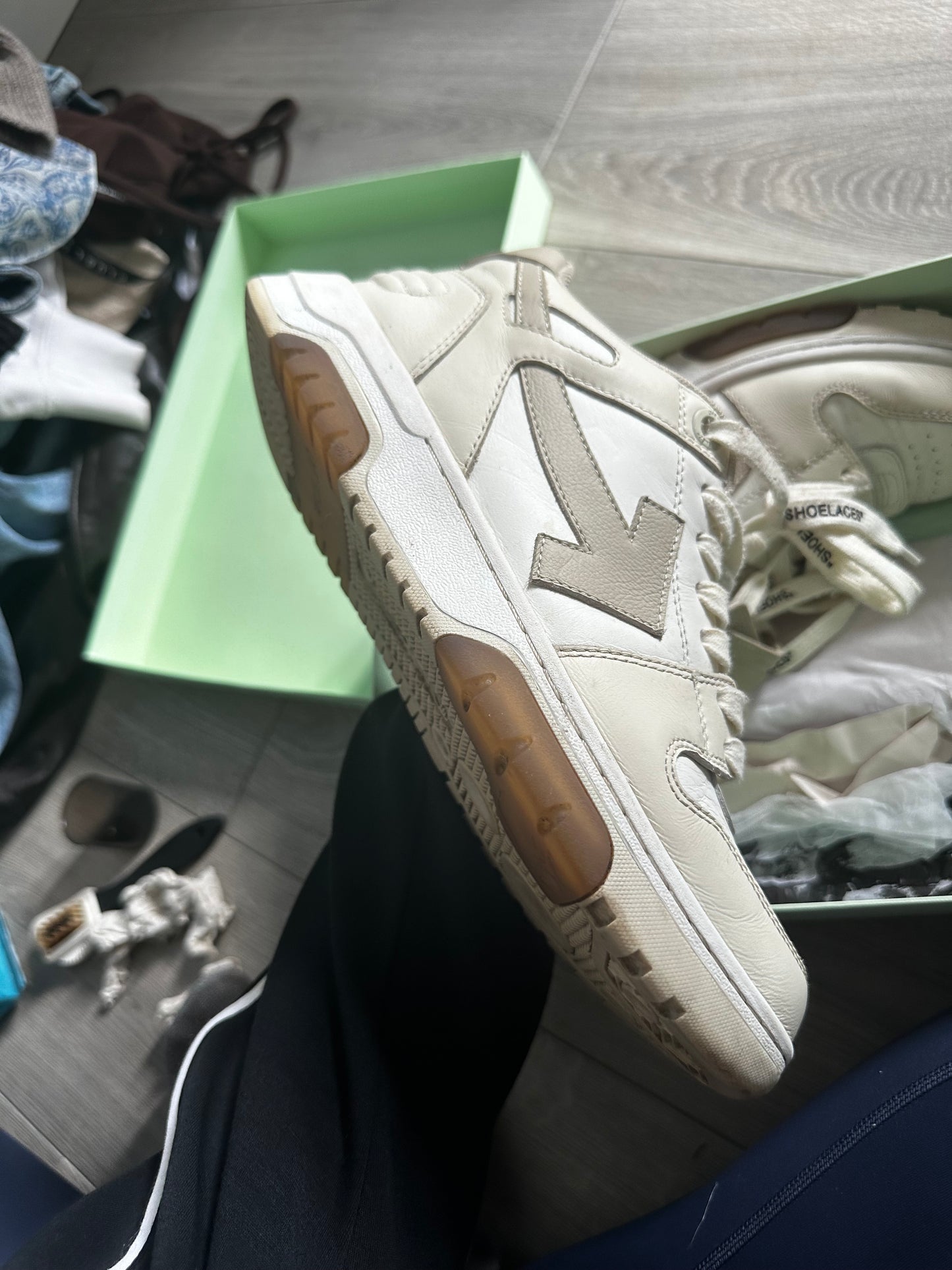 Beige Off White Trainers, 7 (fits a 6/7)