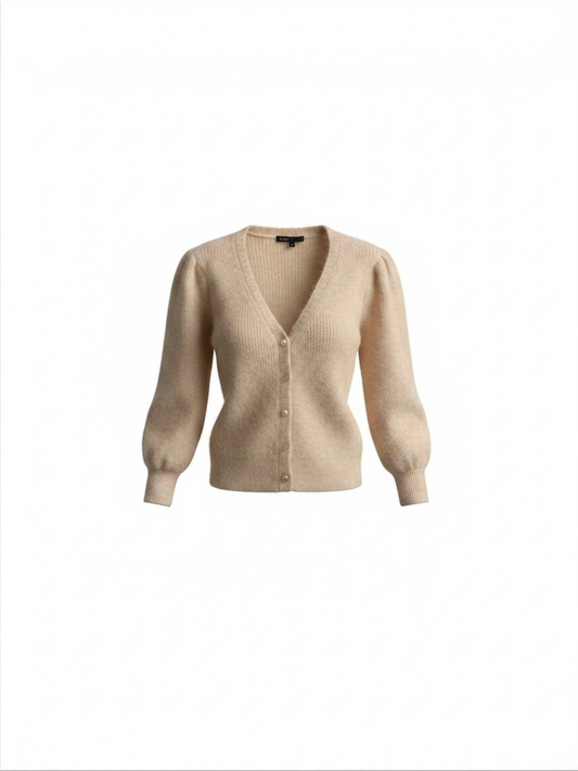 Preloved Maje Cardigan Size 2 UK 10 Beige
