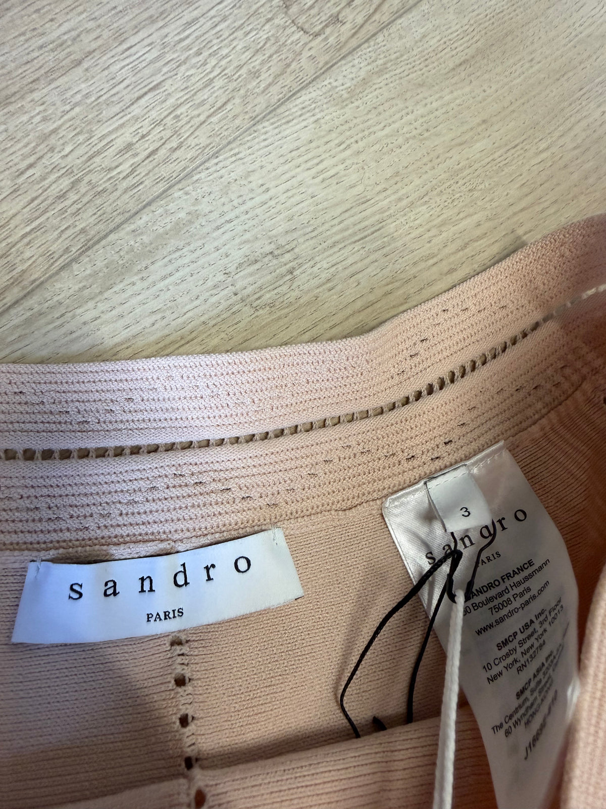 Preloved Sandro Cardigan, Top & Skirt Set Size 12-14 Peach