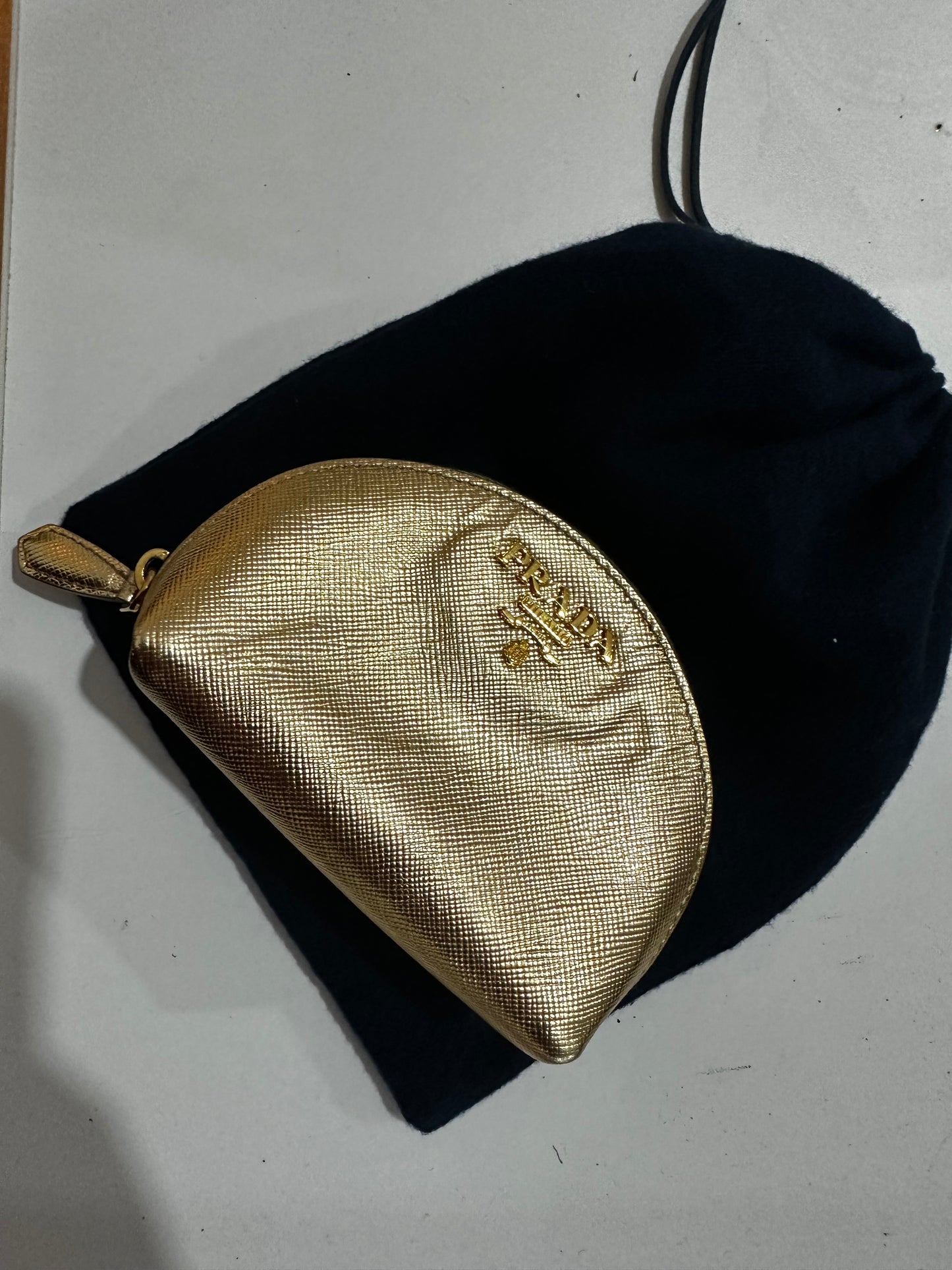 Gold Prada Pouch