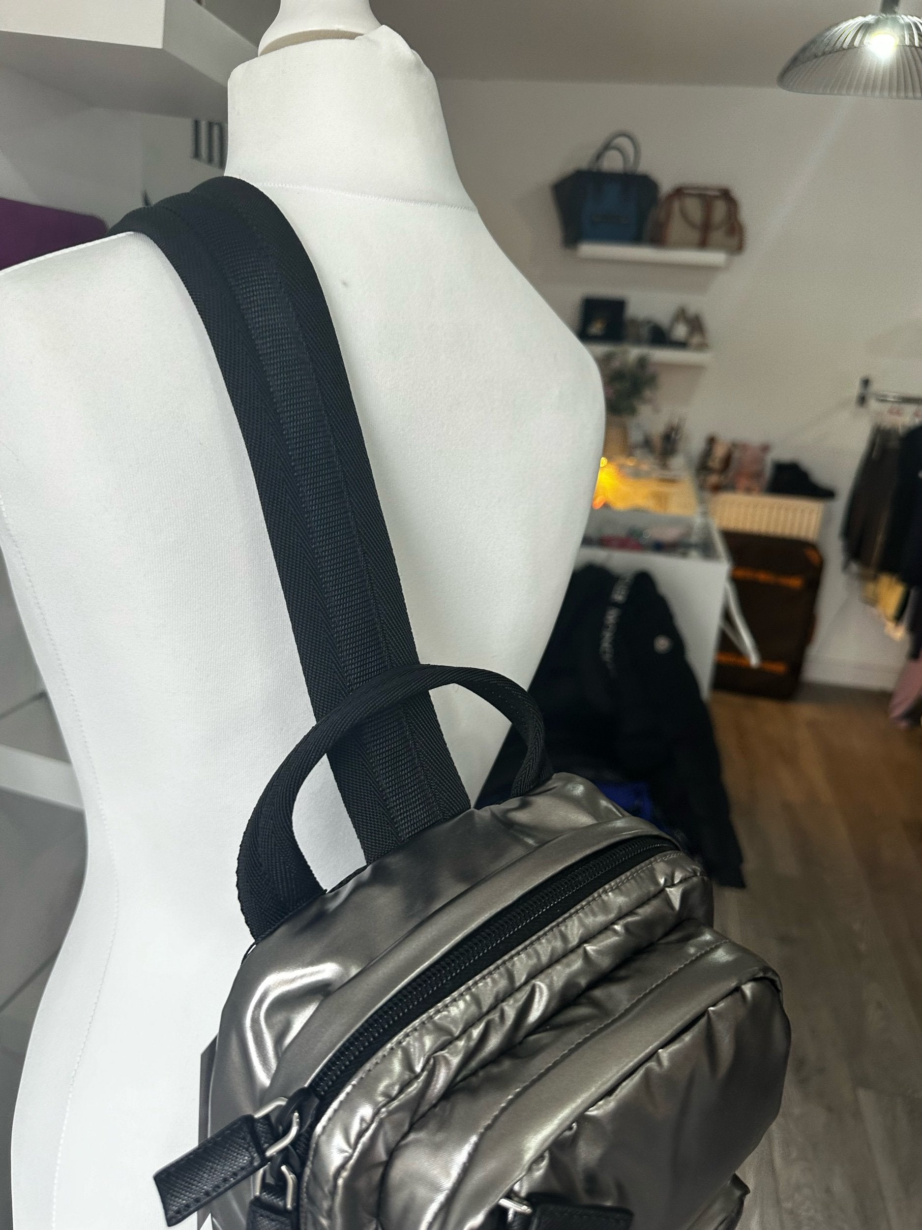 Prada Silver Backpack