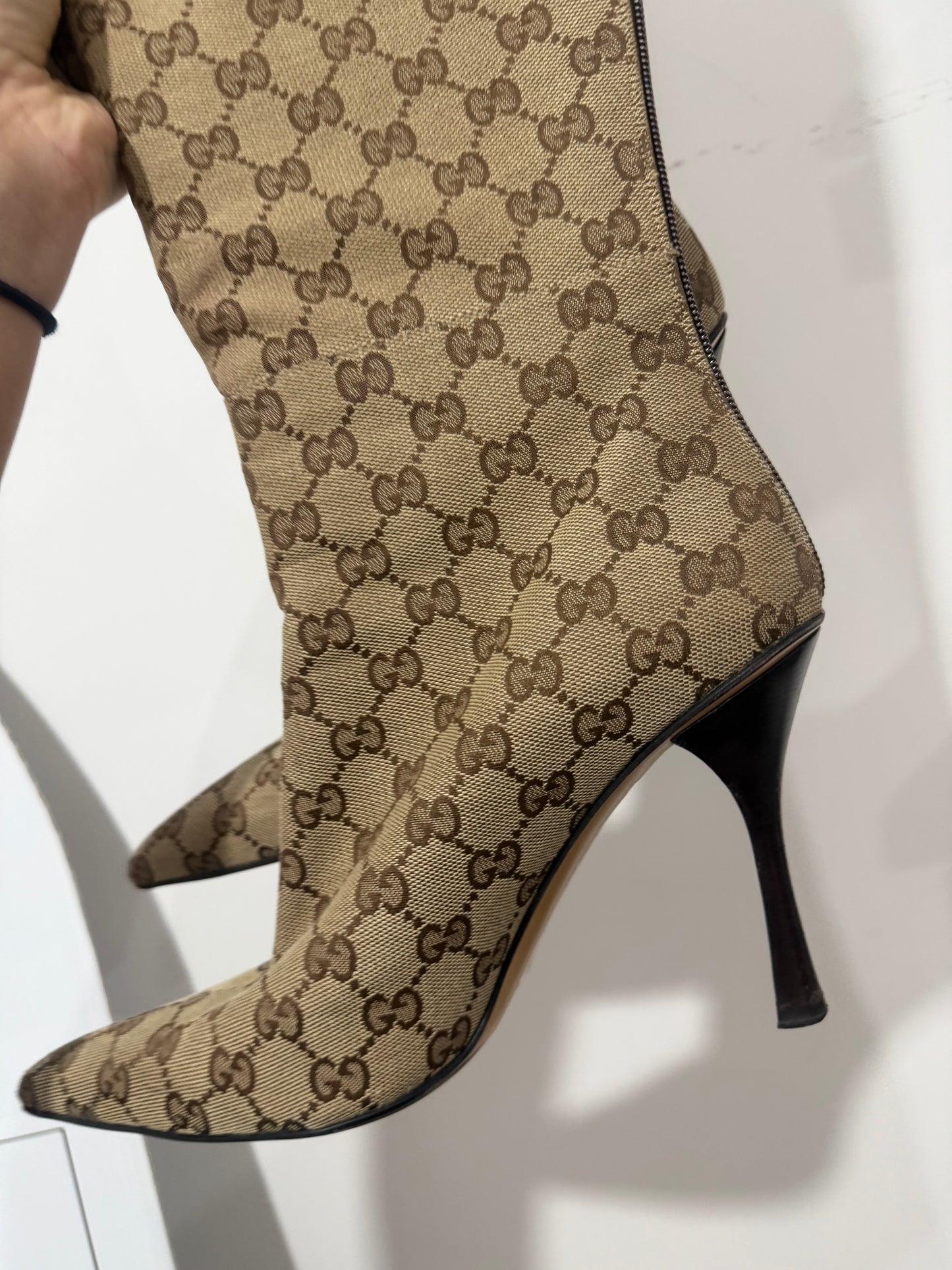 Monogram Vintage Gucci Boots, Size 7