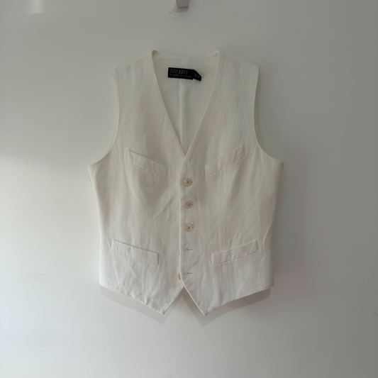 Preloved, White  Ralph Lauren Waistcoat, UK 6