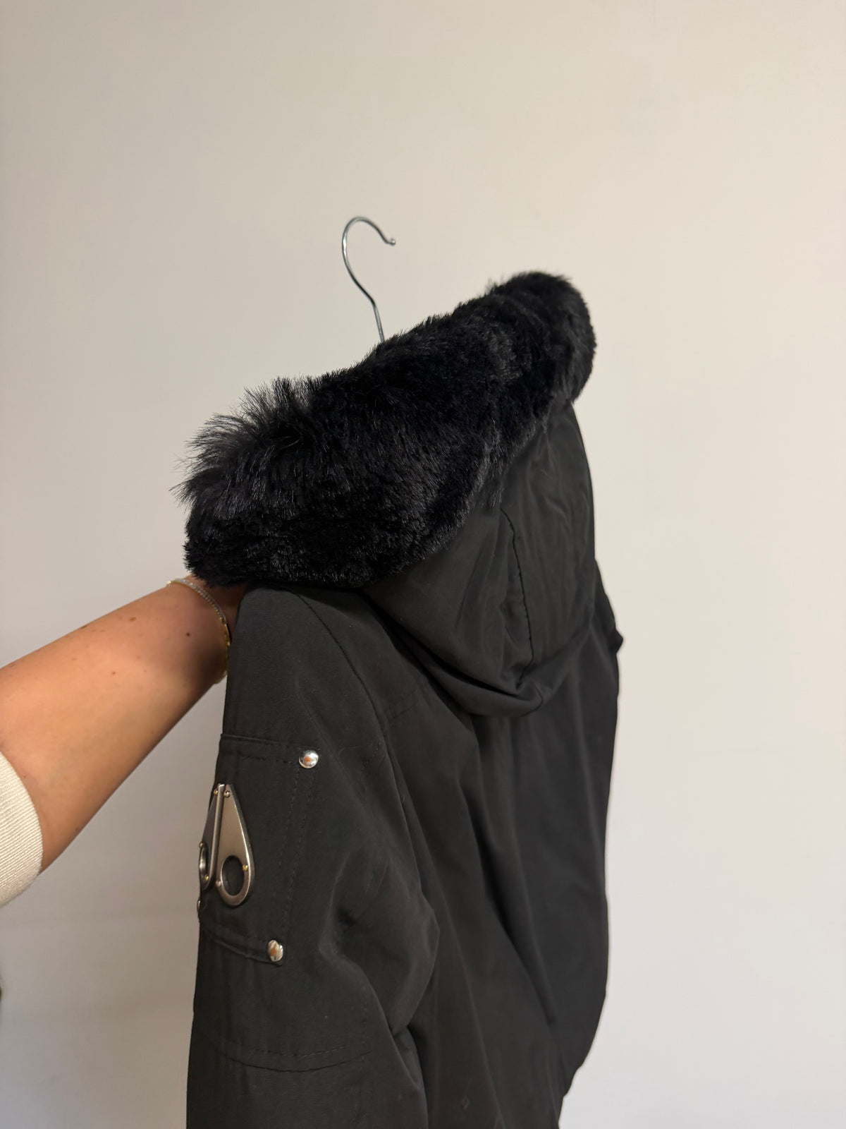 Preloved Moose Knuckle Winter Coat Age 14-16 Girls Black