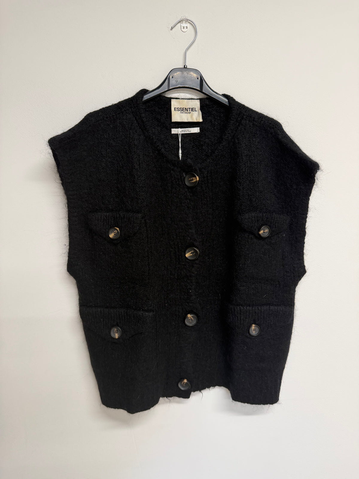 Preloved Essentiel Antwerp Sleeveless cardigan Size XS Black