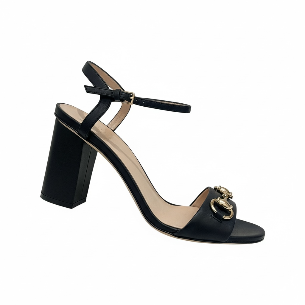 Gucci Horsebit Sandal Block Heel, Size 37.5 Brand New