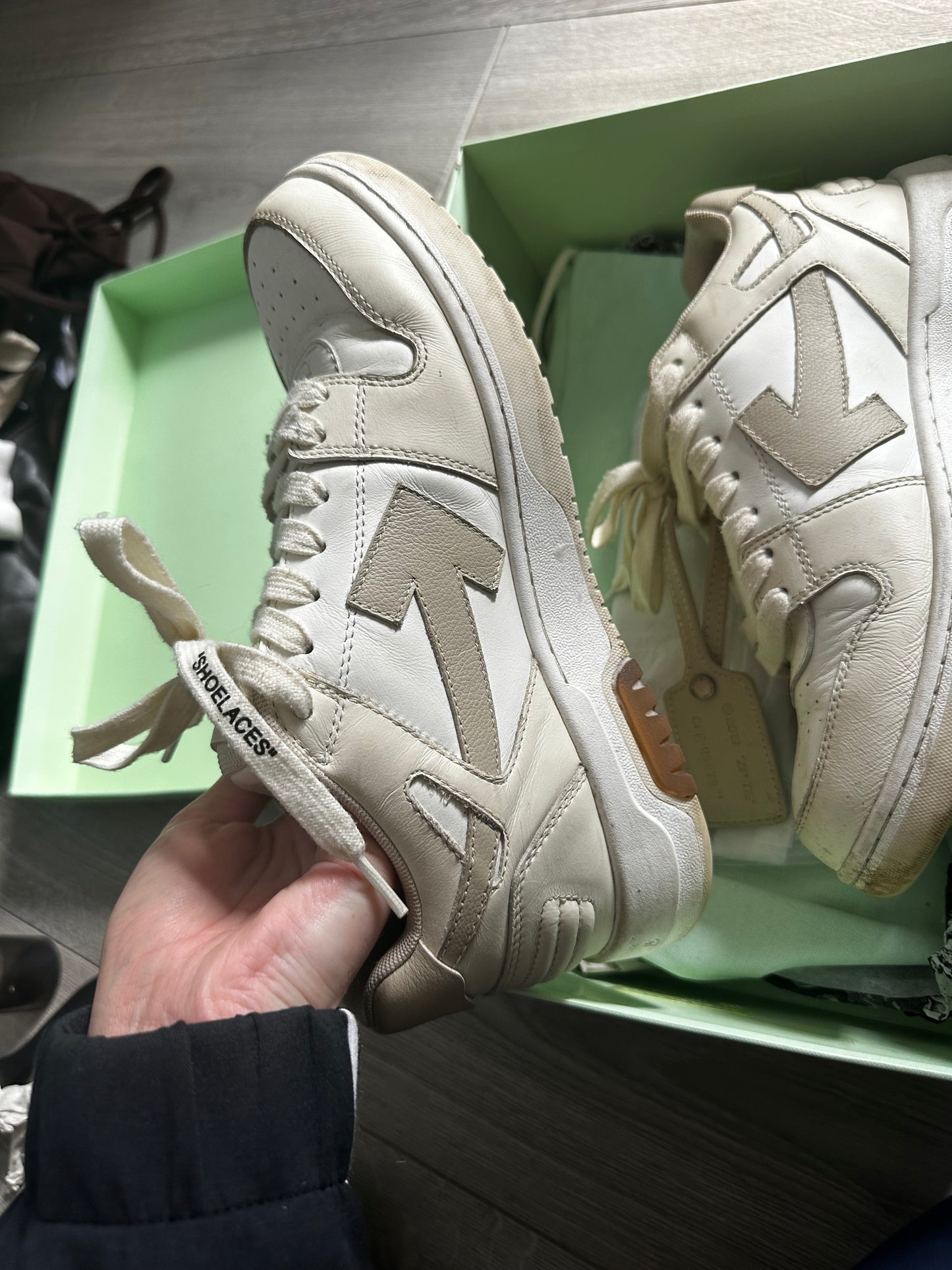 Beige Off White Trainers, 7 (fits a 6/7)