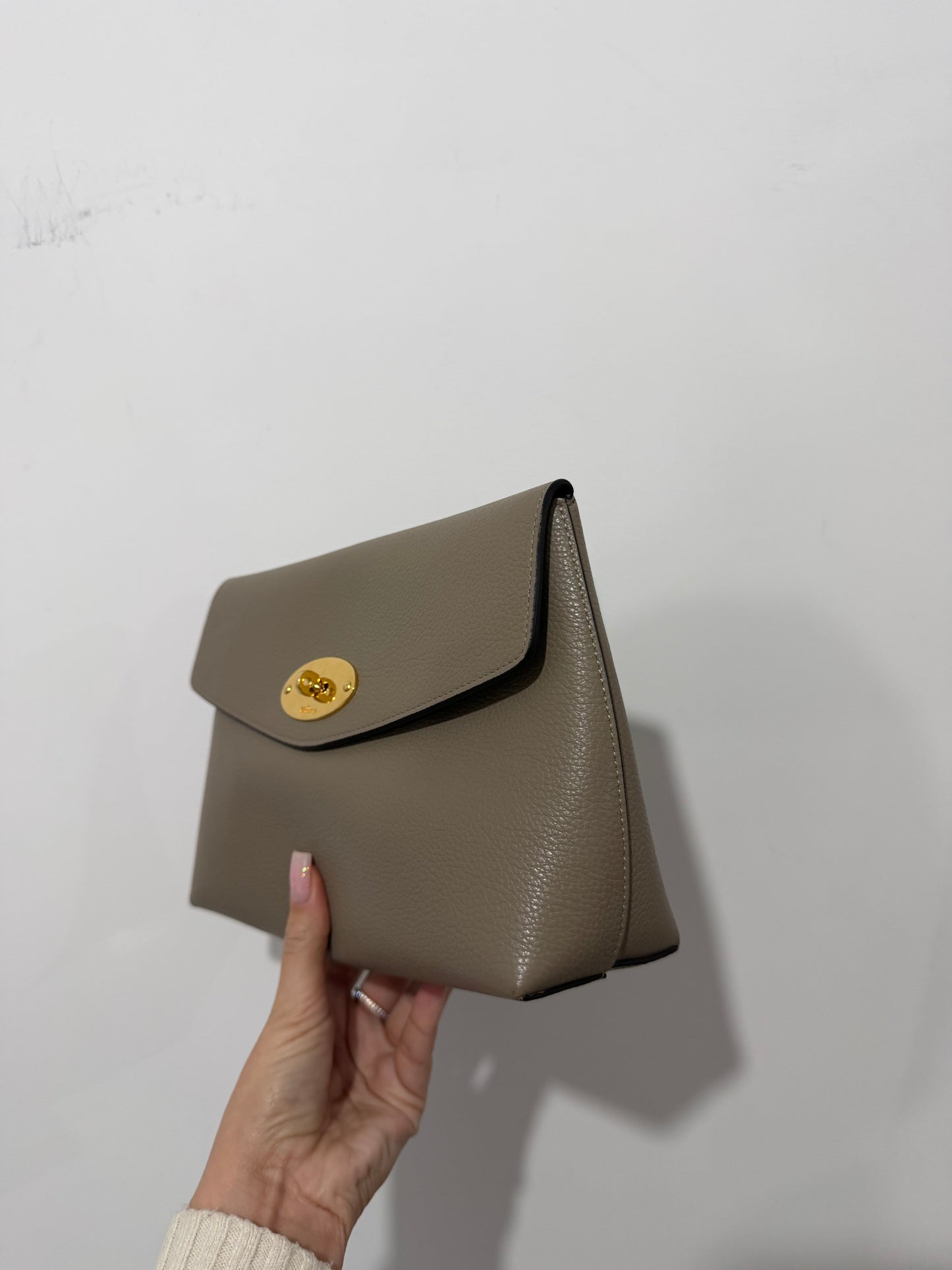 Cashmere Taupe Mulberry Darley Cosmetic Pouch, Large