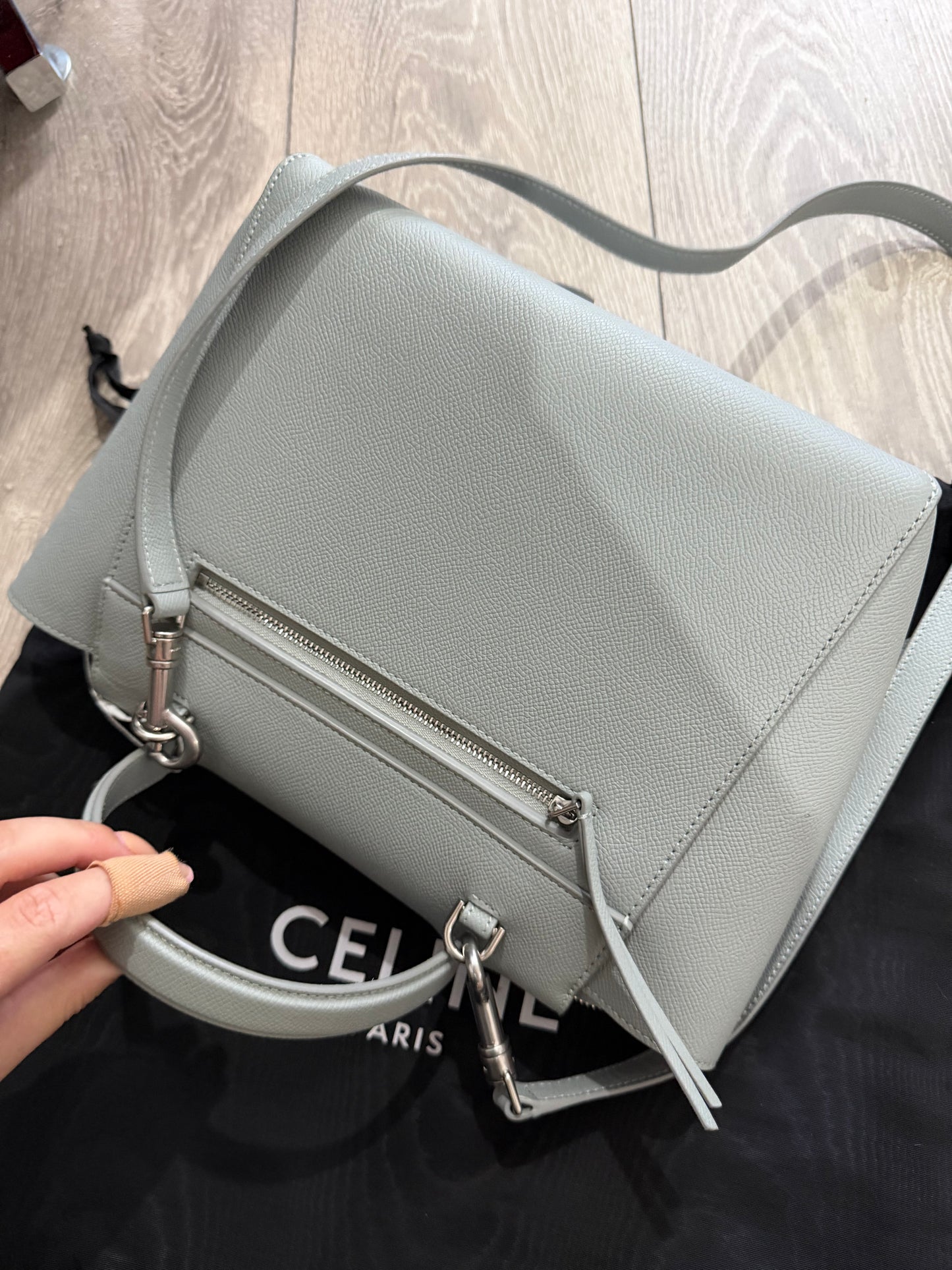 Grained Grey/Light Blue Celine Micro Belt Bag