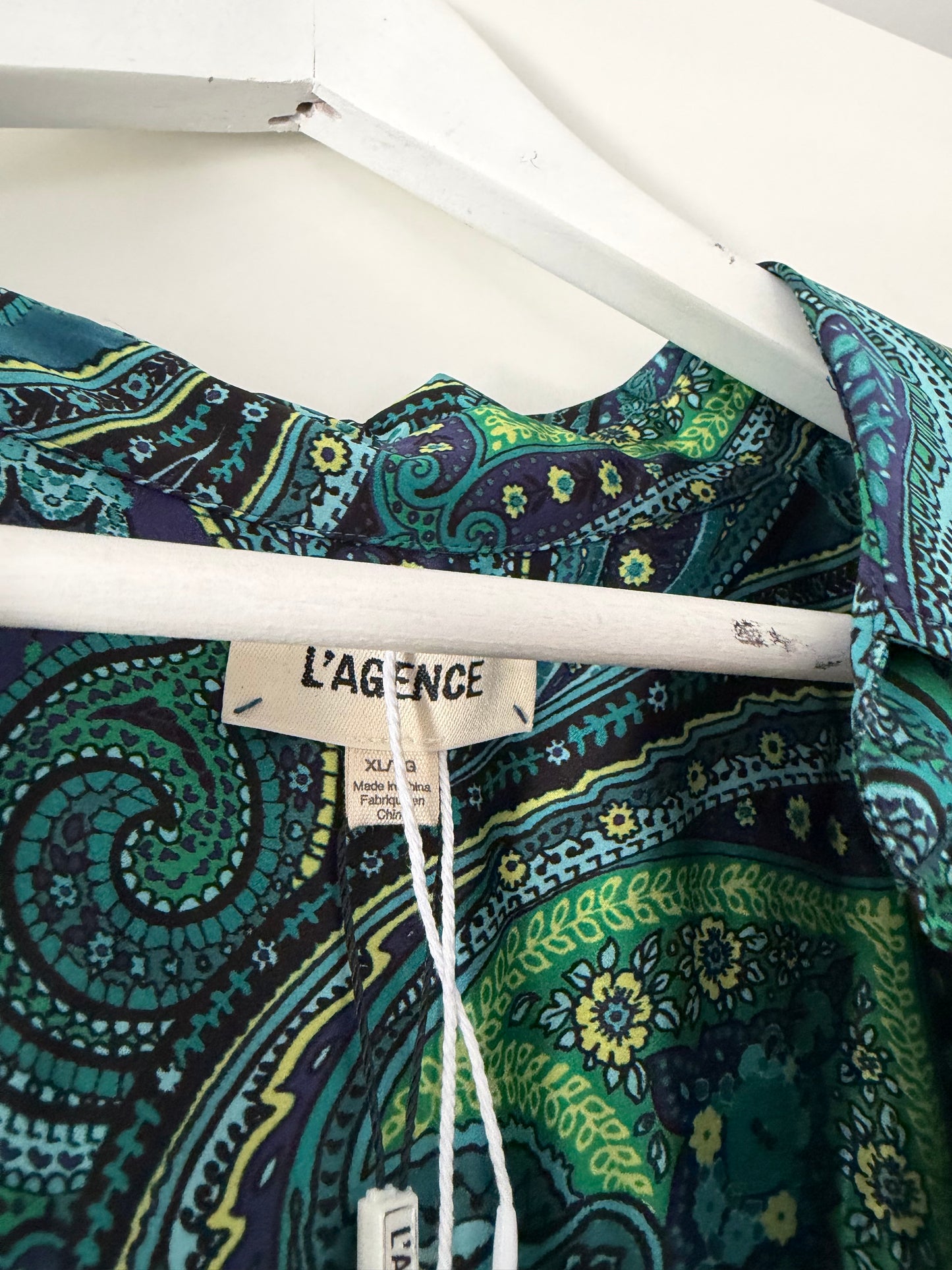 Pre-loved Patterned Green L'Agence Blouse, XL, BNWT