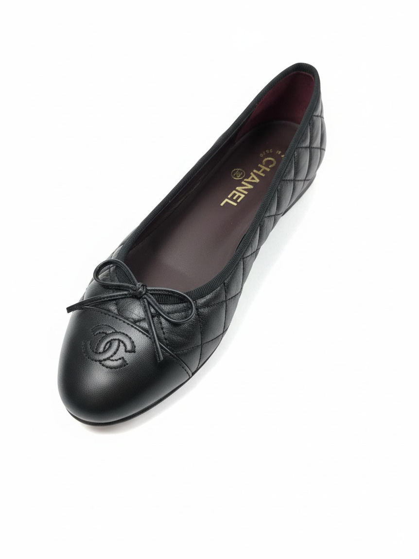 Preloved Chanel Flats Size 7 Black (40)